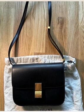 Celine Phoebe Philo era Black Leather  Box Bag